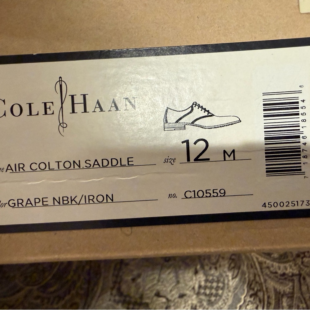 Size 12 Elegant & Unique Purple and Gray Men's Cole Haan Shoes - Picture 7 of 7